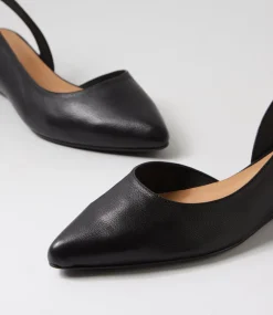 Women DIANA FERRARI Flats-Pleeza Black Leather Flat Shoes