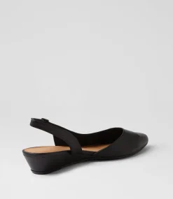 Women DIANA FERRARI Flats-Pleeza Black Leather Flat Shoes