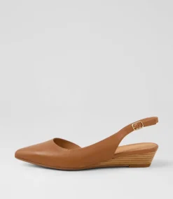Women DIANA FERRARI Flats-Pleeza Dark Tan Natural Leather Flat Shoes