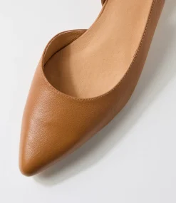 Women DIANA FERRARI Flats-Pleeza Dark Tan Natural Leather Flat Shoes