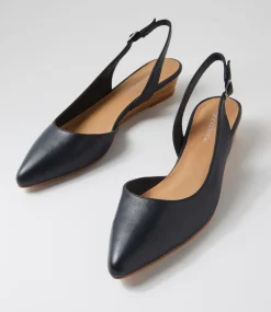 Women DIANA FERRARI Flats-Pleeza Navy Natural Leather Flat Shoes