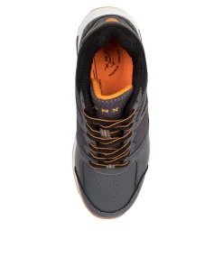 LYNX Sport School Shoes|Junior School Shoes-POWER JNR GREY-ORANGE