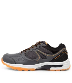 LYNX Sport School Shoes|Junior School Shoes-POWER JNR GREY-ORANGE