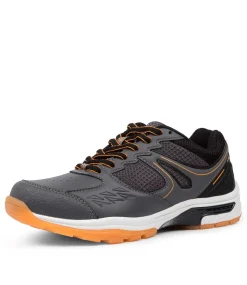 LYNX Sport School Shoes|Junior School Shoes-POWER JNR GREY-ORANGE