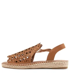 Women SUPERSOFT Comfort|Espadrilles-Precho Dark Tan Leather Sandals