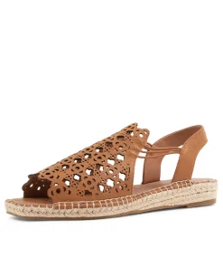 Women SUPERSOFT Comfort|Espadrilles-Precho Dark Tan Leather Sandals