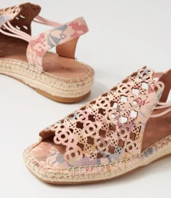Women SUPERSOFT Comfort|Espadrilles-Precho Pastel Floral Leather Sandals