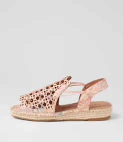 Women SUPERSOFT Comfort|Espadrilles-Precho Pastel Floral Leather Sandals