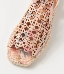 Women SUPERSOFT Comfort|Espadrilles-Precho Pastel Floral Leather Sandals