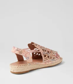 Women SUPERSOFT Comfort|Espadrilles-Precho Pastel Floral Leather Sandals