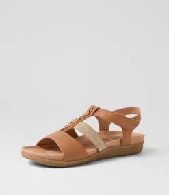 Women SUPERSOFT Comfort|Flats-Presten Dark Tan Leather Sandals