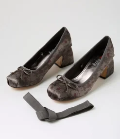 Women I LOVE BILLY Heels-Princesca Slate Haze Satin Heels