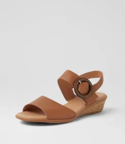 Women SUPERSOFT Heels|Sandals-Princie Dark Tan Leather Sandals