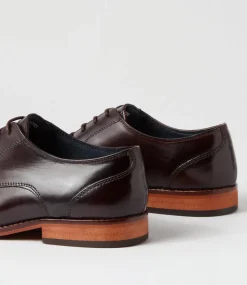 COLORADO CRAFTSMAN Dress Shoes-Privado Brown Leather Lace Up Flats