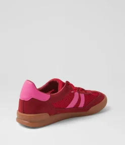 Women I LOVE BILLY Sneakers-Prognosis Red Pink Microsuede Sneakers