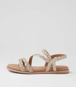 Women SUPERSOFT Comfort|Flats-Quaid Almond Leather Sandals
