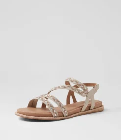 Women SUPERSOFT Comfort|Flats-Quaid Almond Leather Sandals