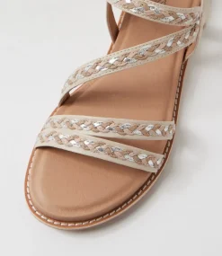 Women SUPERSOFT Comfort|Flats-Quaid Almond Leather Sandals