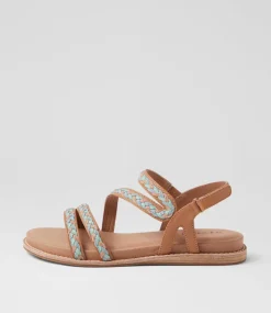 Women SUPERSOFT Comfort|Flats-Quaid Camel Leather Sandals