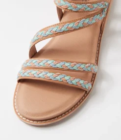 Women SUPERSOFT Comfort|Flats-Quaid Camel Leather Sandals