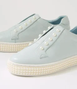 Women TOP END Sneakers-Quempo Pale Blue Leather Sneakers
