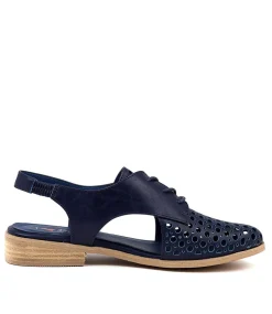 Women I LOVE BILLY Flats-QUIBBLET NAVY SMOOTH