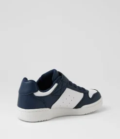SKECHERS Sport School Shoes-Quick Street Junior Navy White Sneakers