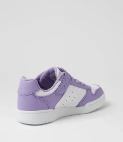 SKECHERS Sport School Shoes-Quick Street Style Junior White Lavender Sneakers