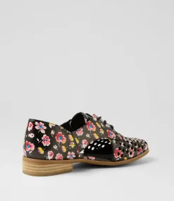 Women I LOVE BILLY Flats-Quietly Black Floral Flat Shoes