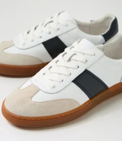 Women DIANA FERRARI Sneakers-Quincy White Navy Mix Sneakers