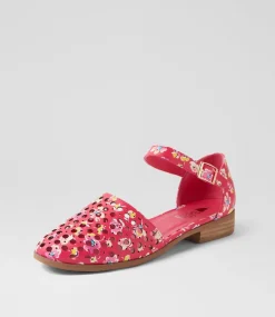 Women I LOVE BILLY Flats-Quotes Fuchsia Floral Flat Shoes