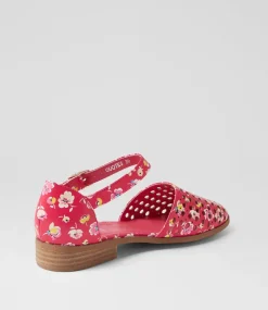 Women I LOVE BILLY Flats-Quotes Fuchsia Floral Flat Shoes