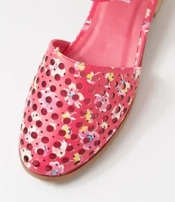 Women I LOVE BILLY Flats-Quotes Fuchsia Floral Flat Shoes