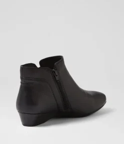 Women SUPERSOFT Boots|Comfort-Raelynn Black Leather Ankle Boots