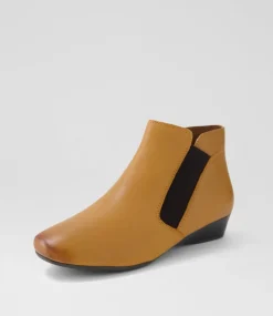 Women SUPERSOFT Boots|Comfort-Raelynn New Tan Leather Ankle Boots