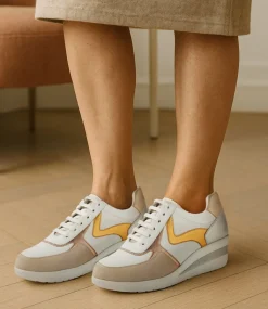Women SUPERSOFT Comfort|Sneakers-Raie Off White Metallic Multi Sneakers