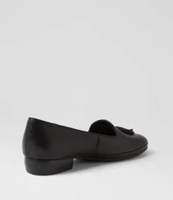 Women DIANA FERRARI Loafers|Flats-Ranne Black Leather Loafers