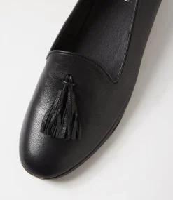 Women DIANA FERRARI Loafers|Flats-Ranne Black Leather Loafers