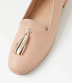 Women DIANA FERRARI Loafers|Flats-Ranne Dark Nude Rose Gold Leather Loafers