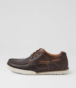 COLORADO Casuals-Rashid Brown Leather Lace Up Flats