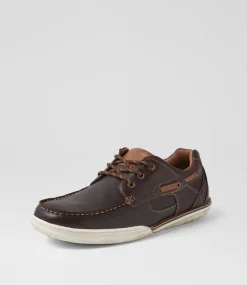 COLORADO Casuals-Rashid Brown Leather Lace Up Flats