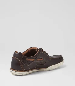 COLORADO Casuals-Rashid Brown Leather Lace Up Flats