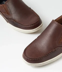 COLORADO Casuals-Rasputin Cognac Leather Flat Shoes