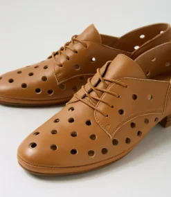 Women DIANA FERRARI Flats-Ravida Tan Leather Lace Up Flats