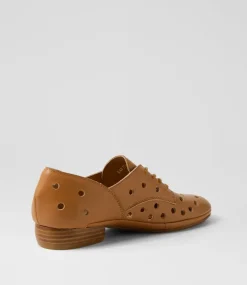 Women DIANA FERRARI Flats-Ravida Tan Leather Lace Up Flats