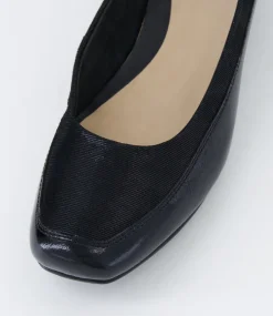 Women SUPERSOFT Comfort|Heels-Rayie Black Dot Patent Suede Flats