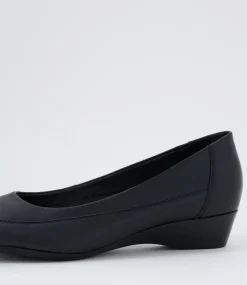 Women SUPERSOFT Comfort|Heels-Rayie Black Leather Flats