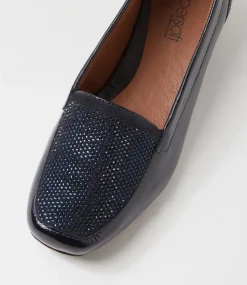 Women SUPERSOFT Comfort|Loafers-Razzie Navy Crinkle Patent Heels