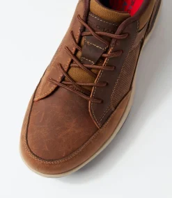 COLORADO Casuals-Reach Dark Brown Crazyhorse Leather Lace Up Flats