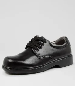 COLORADO Junior School Shoes-REACT JNR E HALF BLACK
